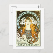 ヴィンテージアールヌーボーミュシャサラ・ベルンハルト ポストカード (正面/裏面)