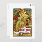 ヴィンテージアールヌーボーミュシャジャマイカラム ポストカード (正面/裏面)