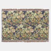 ヴィンテージアールヌーボーミュシャハニーサックルパターン スローブランケット (正面)