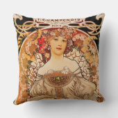 ヴィンテージアールヌーボーミュシャプリント クッション (裏面)