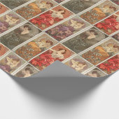 ヴィンテージアールヌーボーミュシャ大切ストーンズ模様 ラッピングペーパー (角)