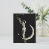 ヴィンテージアールヌーボームーンガール ポストカード (スタンド正面)