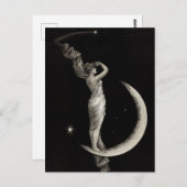 ヴィンテージアールヌーボームーンガール ポストカード (正面/裏面)