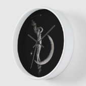 ヴィンテージアールヌーボームーンガール 壁時計 (傾斜)