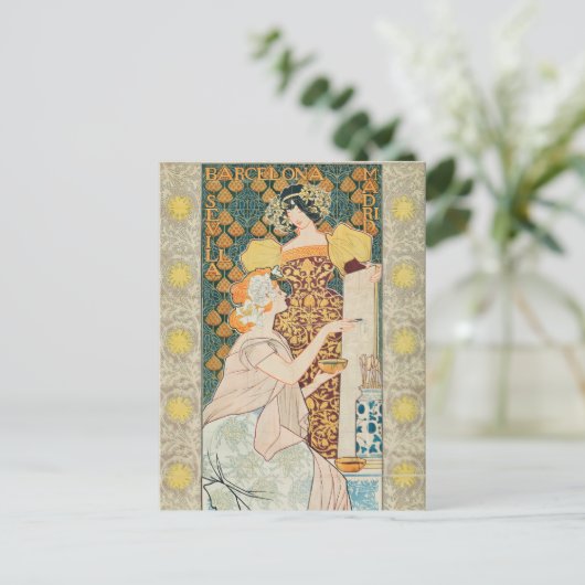 ヴィンテージアールヌーボーモサイコスエスコフェテヘラy CA ポストカード (スタンド正面)