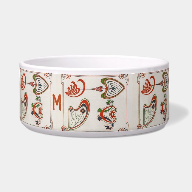 ヴィンテージアールヌーボーモノグラ絵を描ムズバイミュシャ ボウル (正面)