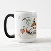 ヴィンテージアールヌーボーモノグラ絵を描ムズバイミュシャ モーフィングマグカップ (左)