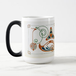 ヴィンテージアールヌーボーモノグラ絵を描ムズバイミュシャ モーフィングマグカップ