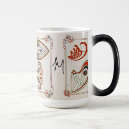 ヴィンテージアールヌーボーモノグラ絵を描ムズバイミュシャ モーフィングマグカップ