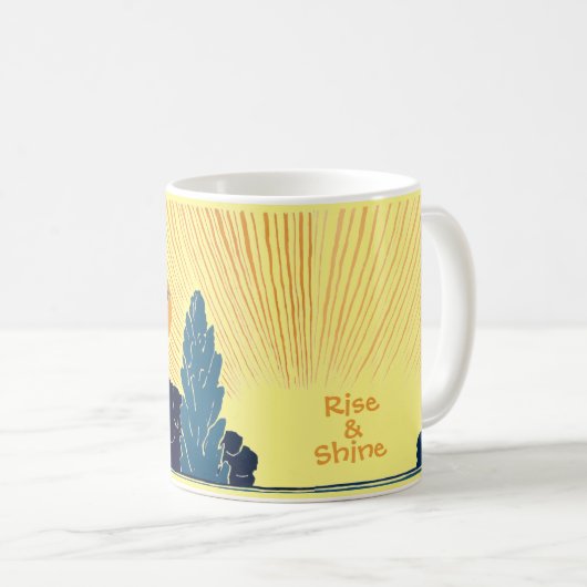 ヴィンテージアールヌーボーモーニングサンルースターコーヒーマグ コーヒーマグカップ (正面右)