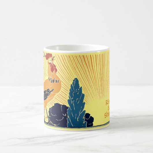 ヴィンテージアールヌーボーモーニングサンルースターコーヒーマグ コーヒーマグカップ (中央)