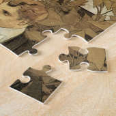 ヴィンテージアールヌーボーラブロマンス、フリートバイミュシャ ジグソーパズル (側面)