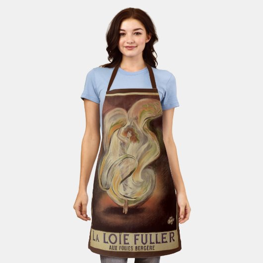 ヴィンテージアールヌーボーラロイフラーダンモダンサー エプロン (着用した状態)