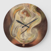 ヴィンテージアールヌーボーラロイフラーダンモダンサー ラージ壁時計 (正面)