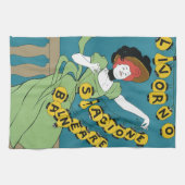 ヴィンテージアールヌーボーリヴォルノセノリータ踊り キッチンタオル (横)