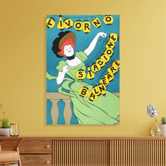 ヴィンテージアールヌーボーリヴォルノセノリータ踊り キャンバスプリント (インサイチュ (リビング))