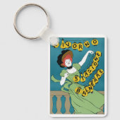 ヴィンテージアールヌーボーリヴォルノセノリータ踊り キーホルダー (正面)