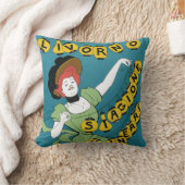 ヴィンテージアールヌーボーリヴォルノセノリータ踊り クッション (ブランケット)