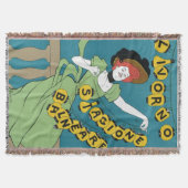 ヴィンテージアールヌーボーリヴォルノセノリータ踊り スローブランケット (正面)