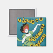 ヴィンテージアールヌーボーリヴォルノセノリータ踊り マグネット (正面/裏面)