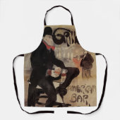 ヴィンテージアールヌーボール・グリロン、男性ビールを飲む エプロン (正面)