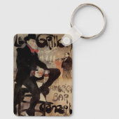 ヴィンテージアールヌーボール・グリロン、男性ビールを飲む キーホルダー (裏面)