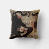 ヴィンテージアールヌーボール・グリロン、男性ビールを飲む クッション (裏面)