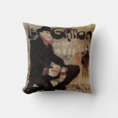 ヴィンテージアールヌーボール・グリロン、男性ビールを飲む クッション (正面)