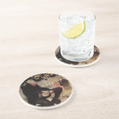 ヴィンテージアールヌーボール・グリロン、男性ビールを飲む コースター (側面)