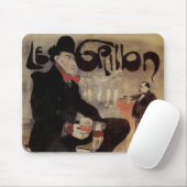 ヴィンテージアールヌーボール・グリロン、男性ビールを飲む マウスパッド (マウス)