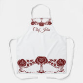 ヴィンテージアールヌーボーレッドガーデンバラ エプロン (正面)