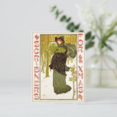 ヴィンテージアールヌーボーレディとミスタントア ポストカード (スタンド正面)