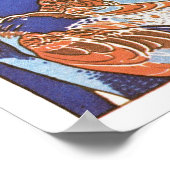 ヴィンテージアールヌーボーレディーウィズピーコックス ポスター (角)