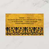 ヴィンテージアールヌーボーレトロシックエレガントフラワー 名刺 (裏面)