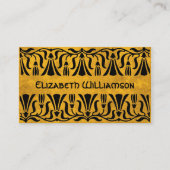 ヴィンテージアールヌーボーレトロシックエレガントフラワー 名刺 (正面)