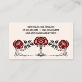 ヴィンテージアールヌーボーレトロシックバラフラワーズフローラ 名刺 (裏面)