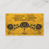 ヴィンテージアールヌーボーレトロシックバラフラワーズフローラ 名刺 (裏面)