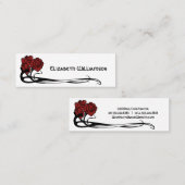 ヴィンテージアールヌーボーレトロシックバラフラワーフローラ スキニー名刺 (正面/裏面)