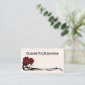 ヴィンテージアールヌーボーレトロシックバラフラワーフローラ 名刺 (スタンド正面)