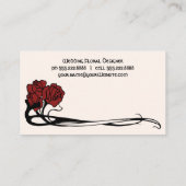 ヴィンテージアールヌーボーレトロシックバラフラワーフローラ 名刺 (裏面)