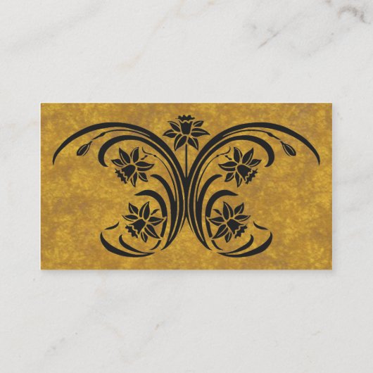 ヴィンテージアールヌーボーレトロシックフラワーフローラ 名刺 (裏面)