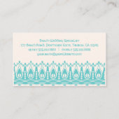 ヴィンテージアールヌーボーレトロシック海ウェーブスプラッシュ 名刺 (裏面)