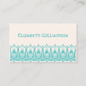 ヴィンテージアールヌーボーレトロシック海ウェーブスプラッシュ 名刺 (正面)