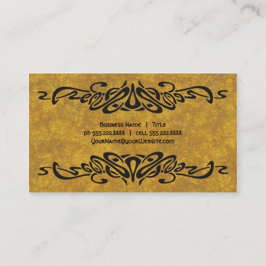 ヴィンテージアールヌーボーレトロシック装飾詳細 名刺 (裏面)