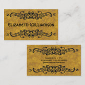 ヴィンテージアールヌーボーレトロシック装飾詳細 名刺 (正面/裏面)