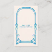 ヴィンテージアールヌーボーレトロ様式化ピーコックバード 名刺 (裏面)