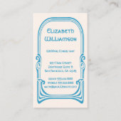 ヴィンテージアールヌーボーレトロ様式化ピーコックバード 名刺 (正面)