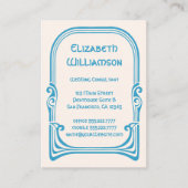 ヴィンテージアールヌーボーレトロ様式化ピーコックバード 名刺 (正面)