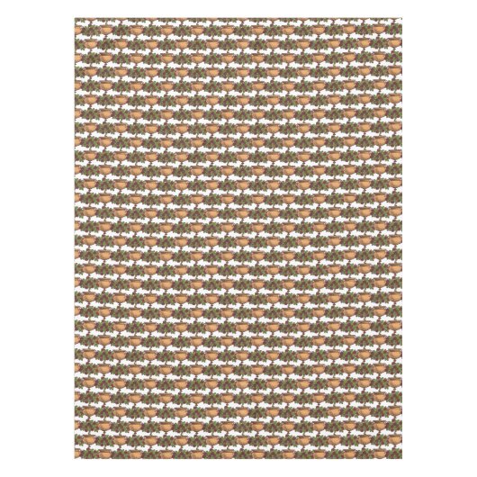 ヴィンテージアールヌーボーローズブッシュフローラ壁紙 テーブルクロス (正面)