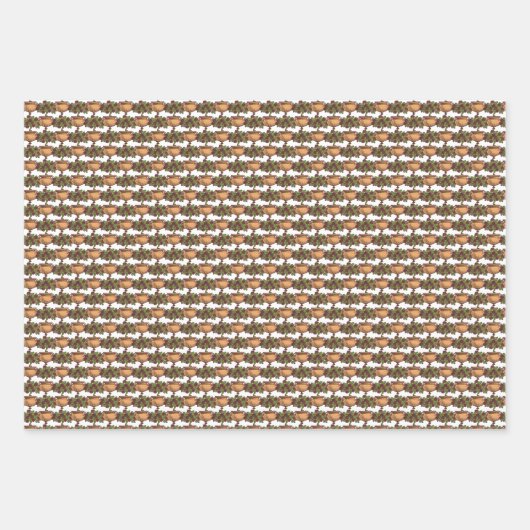 ヴィンテージアールヌーボーローズブッシュフローラ壁紙 ラッピングペーパーシート (正面)